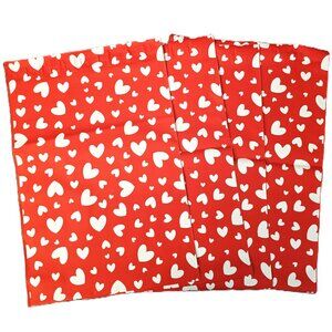 Red and White Heart 10x13 inch Poly Mailers Self Sealing Bags Set of 10